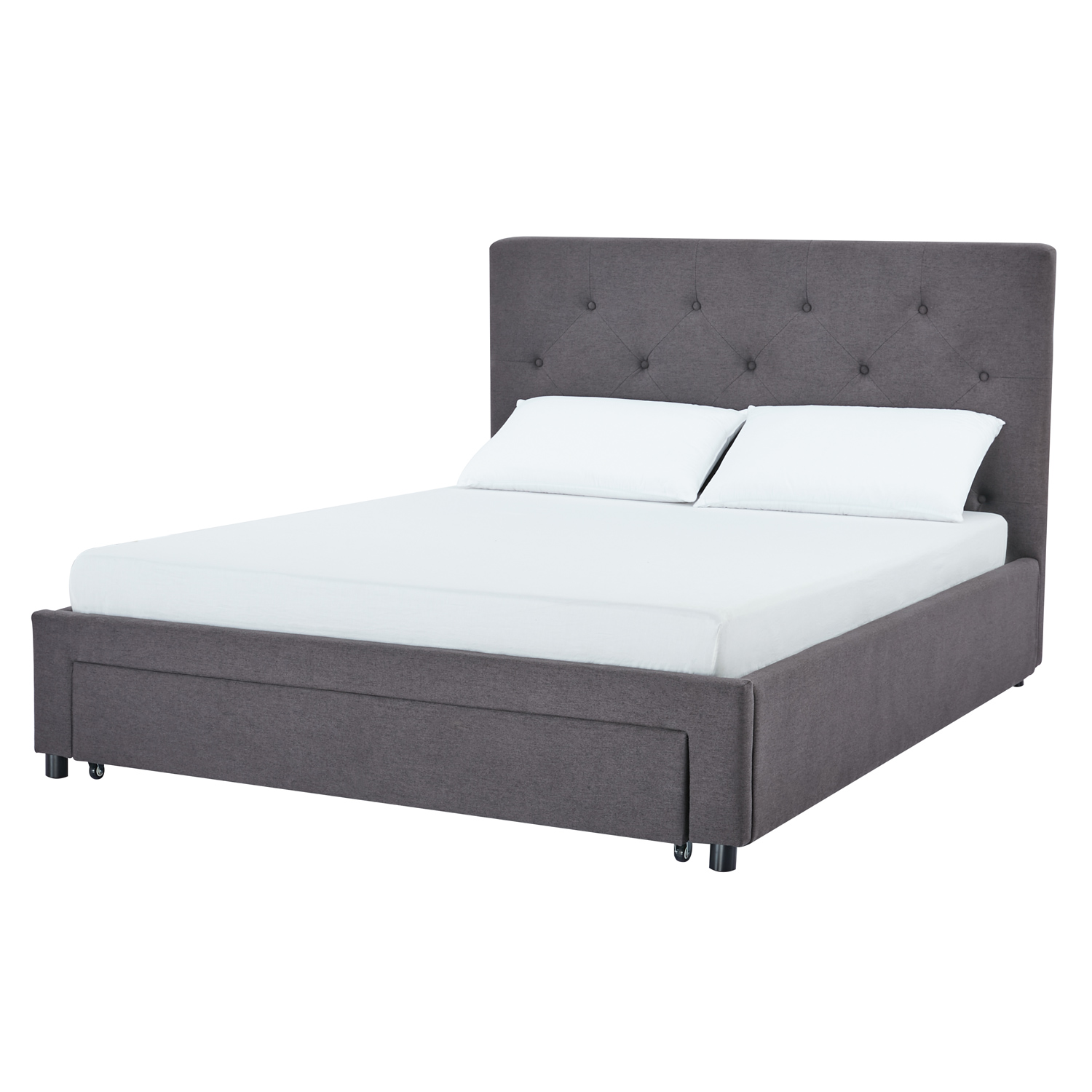 Normandy Tufted Bed with Storage Queen (Charcoal) - Furniture Source ...