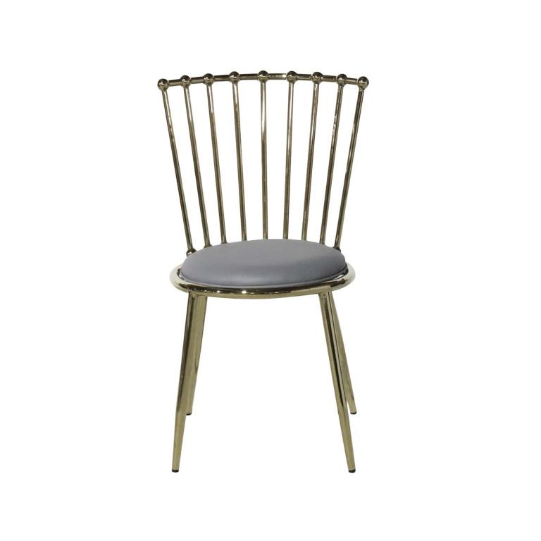Winsor Gold Chair (Gray Faux Leather) - Furniture Source Philippines