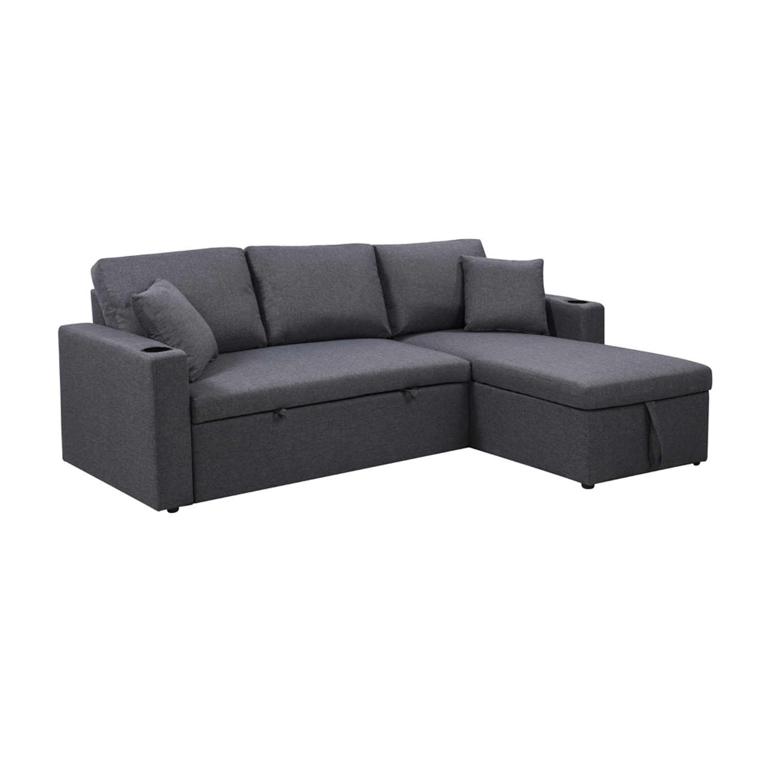 Dominant Fabric L-Shape Sofabed (Dark Gray) - Furniture Source Philippines