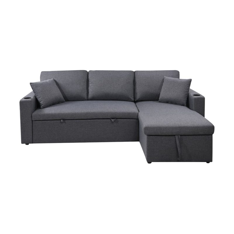 Dominant Fabric L-Shape Sofabed (Dark Gray) - Furniture Source Philippines